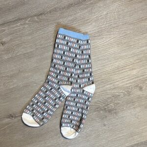 Patterned Blue and Gray Socks